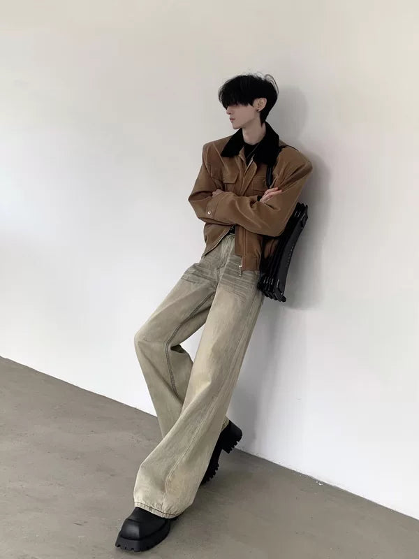 Suede Padded Shoulder Short Workwear Jacket 2