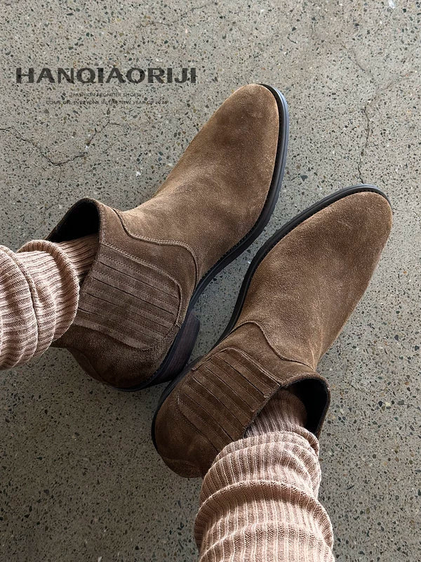 Suede Western Chelsea Ankle Boots 2