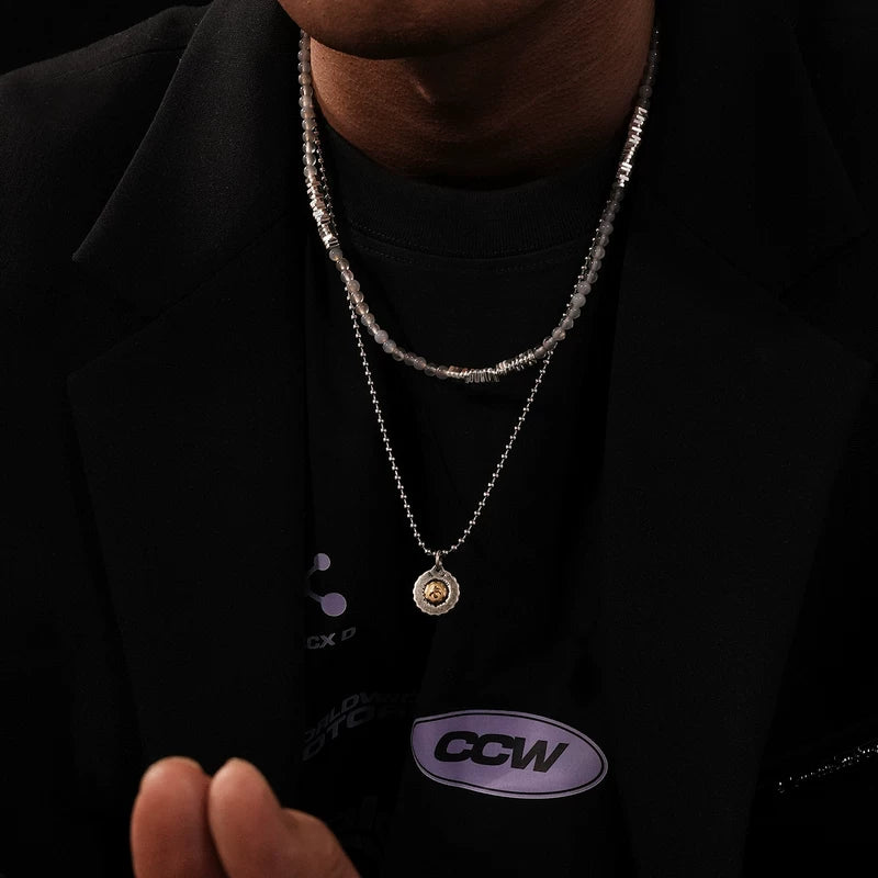 Sun and Bird Medallion Pendant Necklace 2