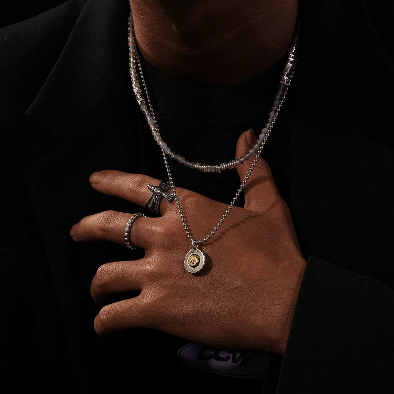 Sun and Bird Medallion Pendant Necklace 3