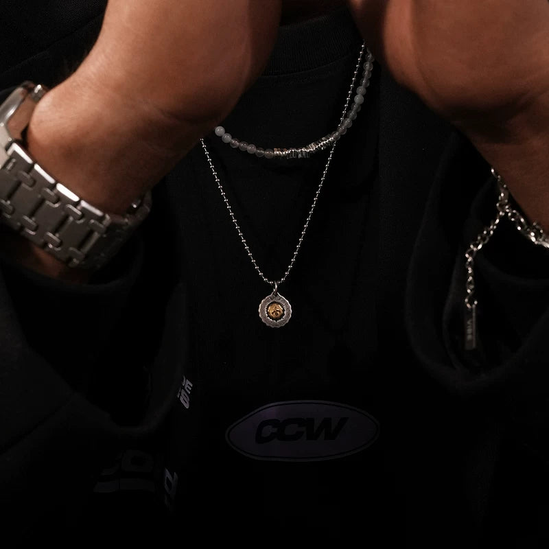 Sun and Bird Medallion Pendant Necklace 4