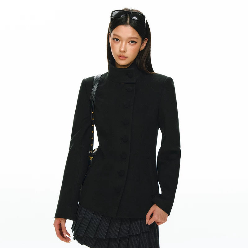 Tailored Stand Collar Short Jacket 3