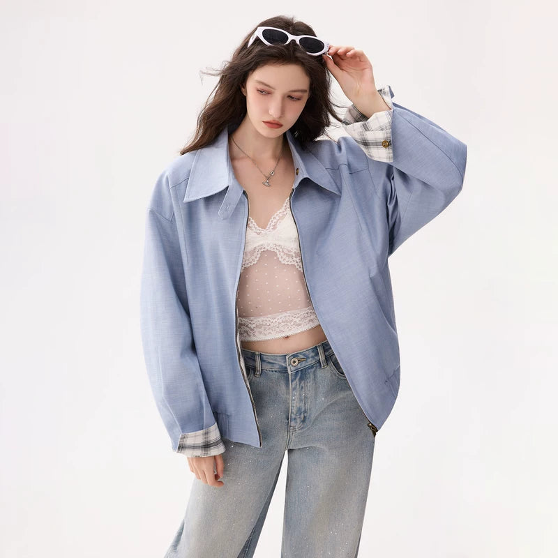 6196586250102,6196586250104,6196586250106, Tencel Linen Denim Reversible Jacket