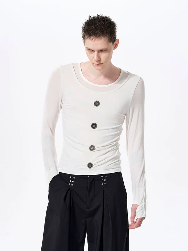 Tencel Long-Sleeve Button Detail Pullover 4