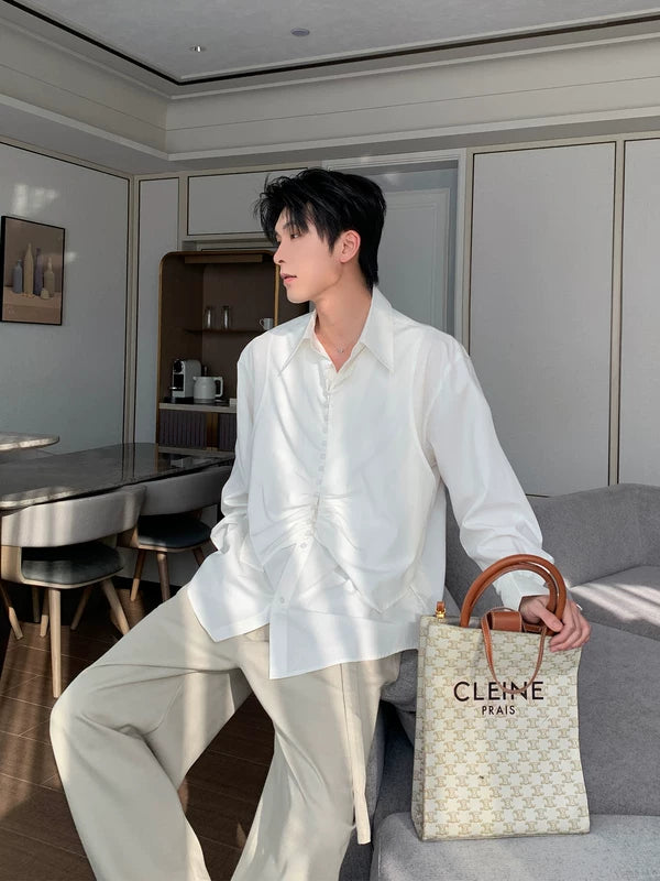 Tencel Long Sleeve Ruched Shirt 2