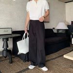 6042710460037,6042710460038,6042710460039, Tencel Loose Straight Wide Leg Pants