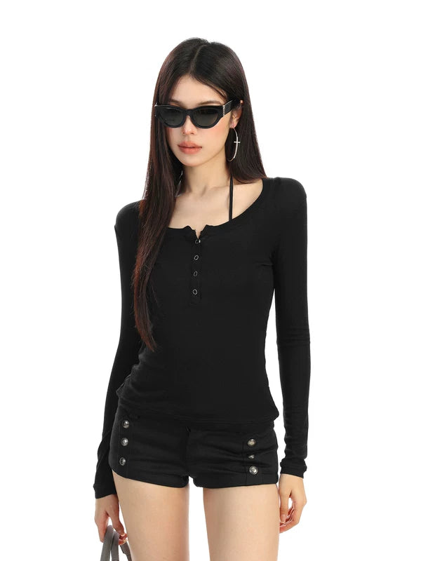 Tencel Wool Long Sleeve Henley Shirt 4