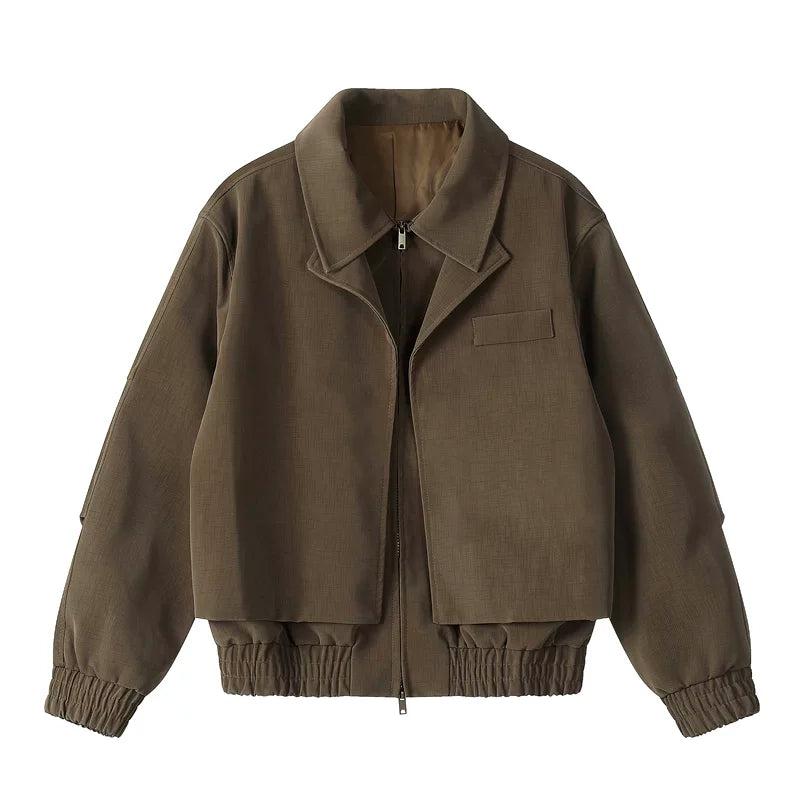 6026435873776,6026435873777,6026435873778,6026435873779, Textured Faux Two-Piece Short Jacket