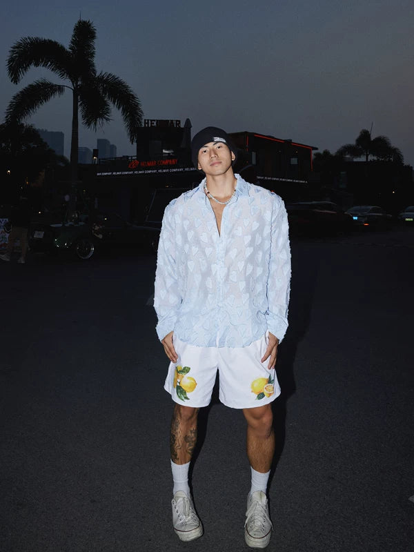 Textured Heart Pattern Relaxed Fit Shirt 5