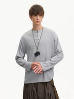 Textured Henley Long-Sleeve Casual T-Shirt 3
