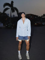 Textured Lace-Up Casual Long-Sleeve Shirt 4