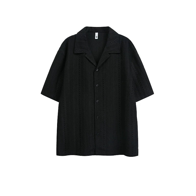 6023255284076,6023255284077,6023255284078,6023255284079, Textured Short-Sleeve Button-Down Shirt