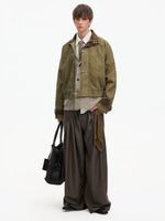 Textured Short Suede Boxy Jacket 5