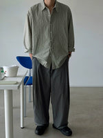 Textured Striped Casual Long Sleeve Shirt 3