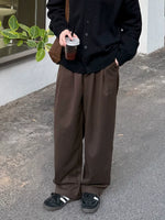 Thick Wool Wide-Leg Casual Pants 2