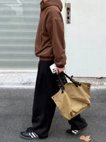 Thick Wool Wide-Leg Casual Pants 4