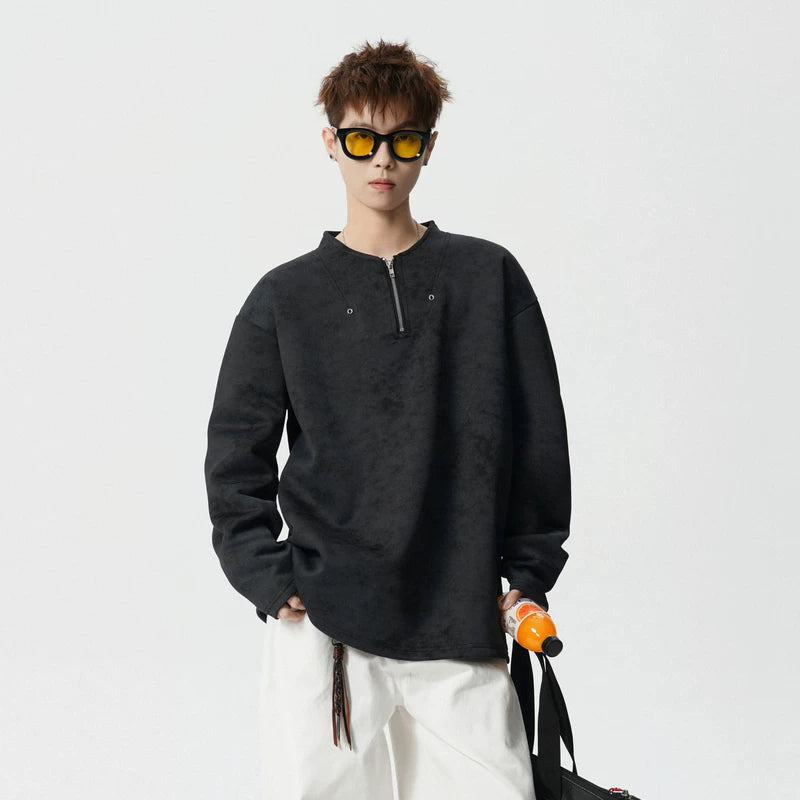 Tie-Dye Half-Zip Long-Sleeve Pullover Top 5