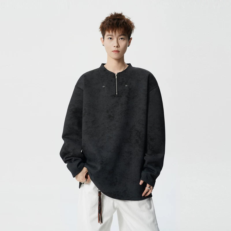 alt_id_2774279973, Tie-Dye Half-Zip Long-Sleeve Pullover Top