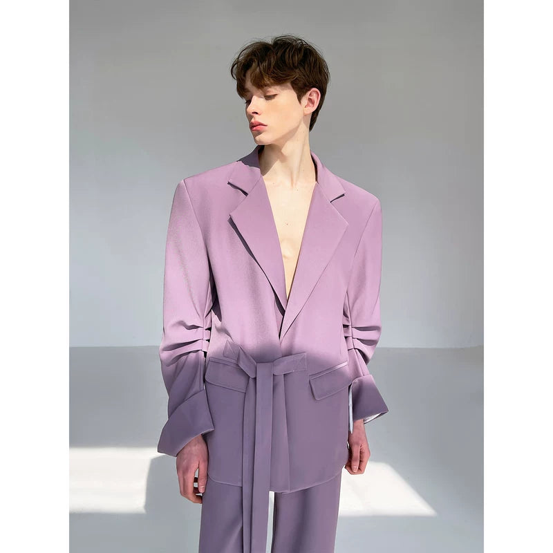 Tie-Waist Relaxed Fit Suit Pants Set 4