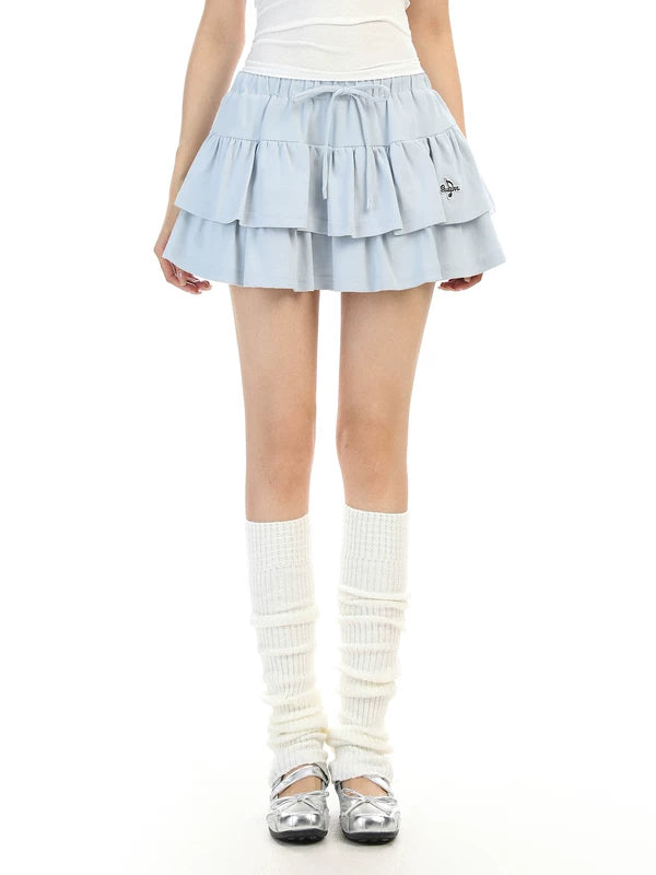 ,6020324268027,6020324268028, Tiered Ruffle Skort with Elastic Waist