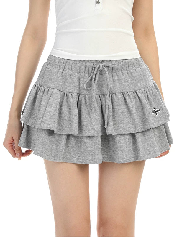 Tiered Ruffle Skort with Elastic Waist 5
