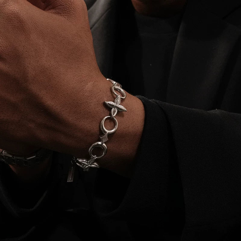 Titanium Steel Star Flower Chain Bracelet 2