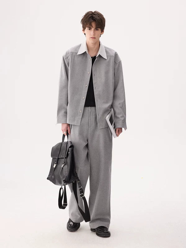 ,6190129026679,6190129026683,6190129026687,6190129026691, Two-Piece Collared Shirt and Pants Set