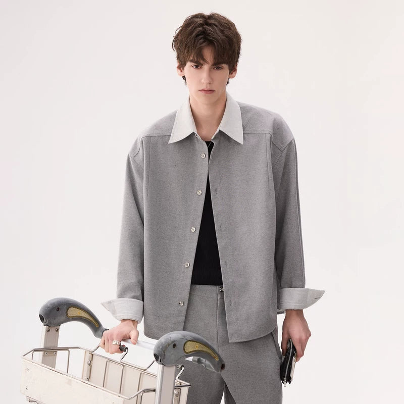 6190129026678,6190129026682,6190129026686,6190129026690, Two-Piece Collared Shirt and Pants Set