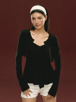 Two-Piece Peplum Top and Cardigan Set 2