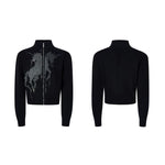 6013298153313,6013298153314,6013298153315,6013298153316, Unicorn Graphic Zip Knit Cardigan Sweater