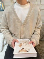 ,6017537372588,6017537372589,6017537372590,6017537372591, V-Neck Button Front Knit Cardigan Sweater