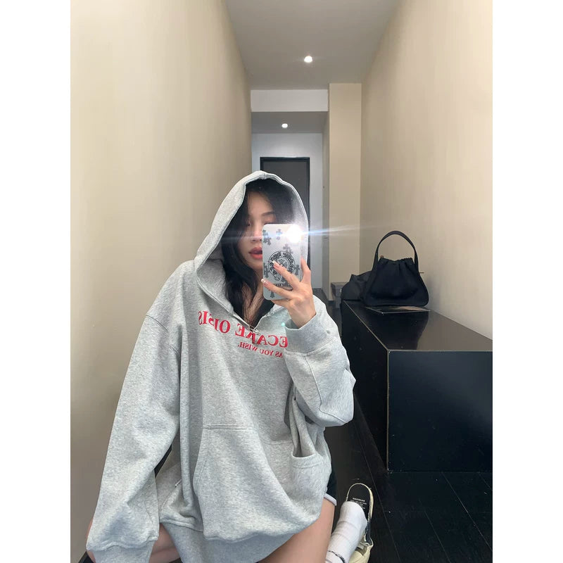 V-Neck Oversized Hooded Sweatshirt 2