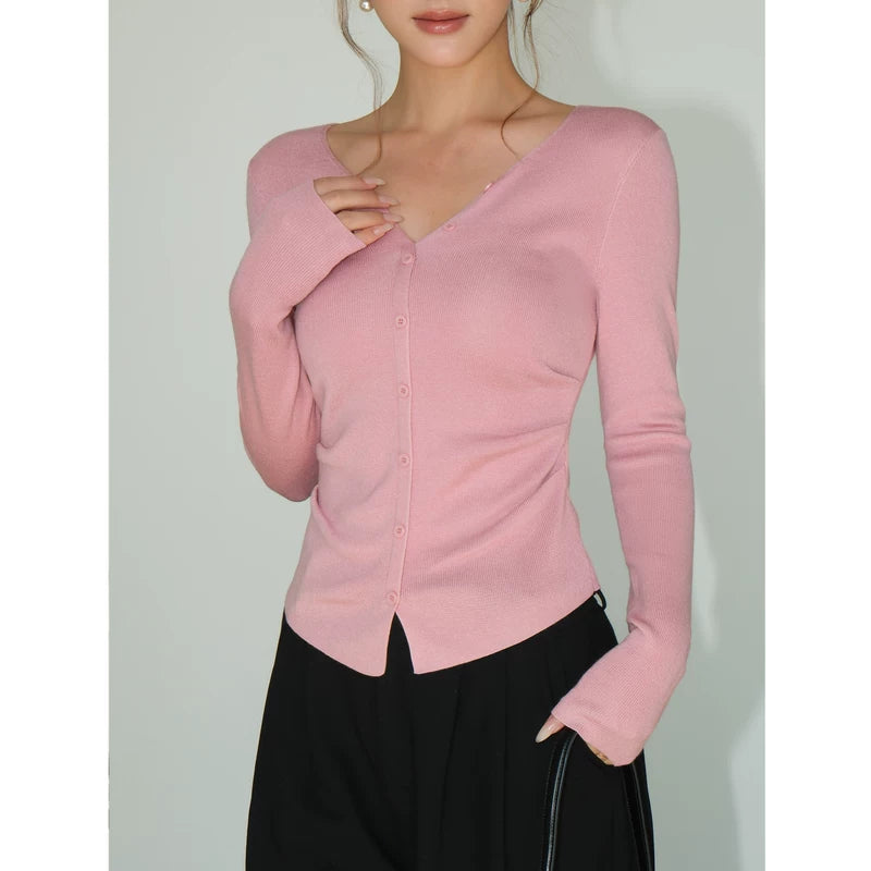 V-Neck Slim Fit Knit Cardigan 3