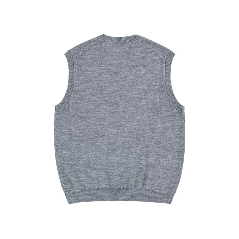 V-Neck Wool Blend Knit Vest 2