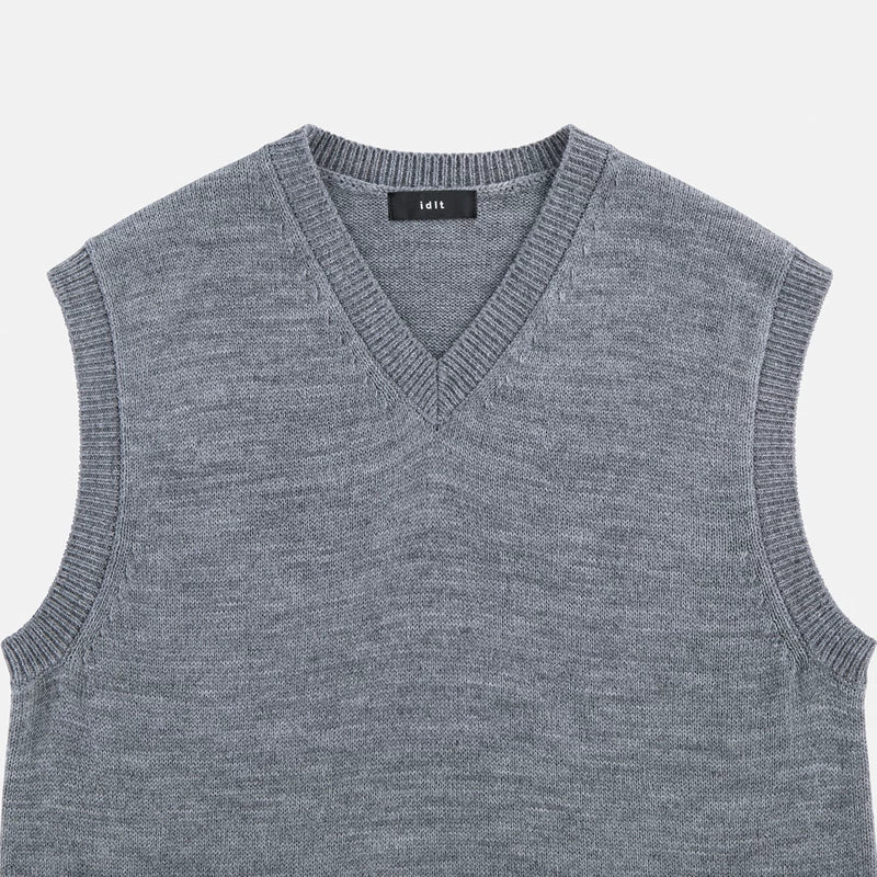 V-Neck Wool Blend Knit Vest 3