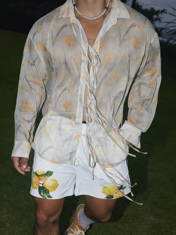 Vacation Tie-Up Long-Sleeve Shirt 5