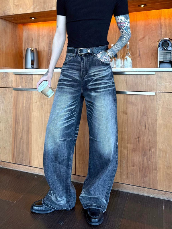 Vintage Distressed Wide Leg Jeans Pants 5