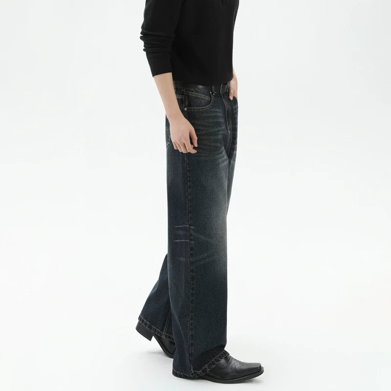 Vintage Distressed Wide Leg Jeans Pants 4