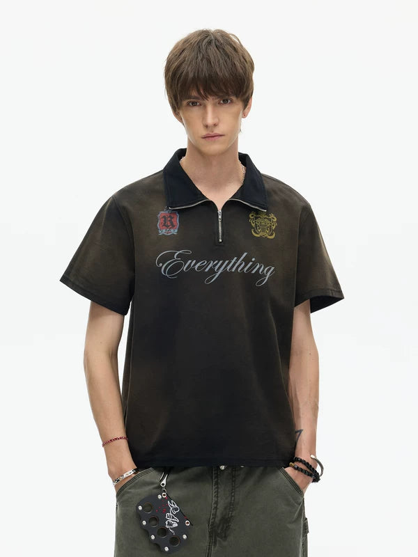 Vintage Tie-Dye Distressed Polo Collar Shirt 3