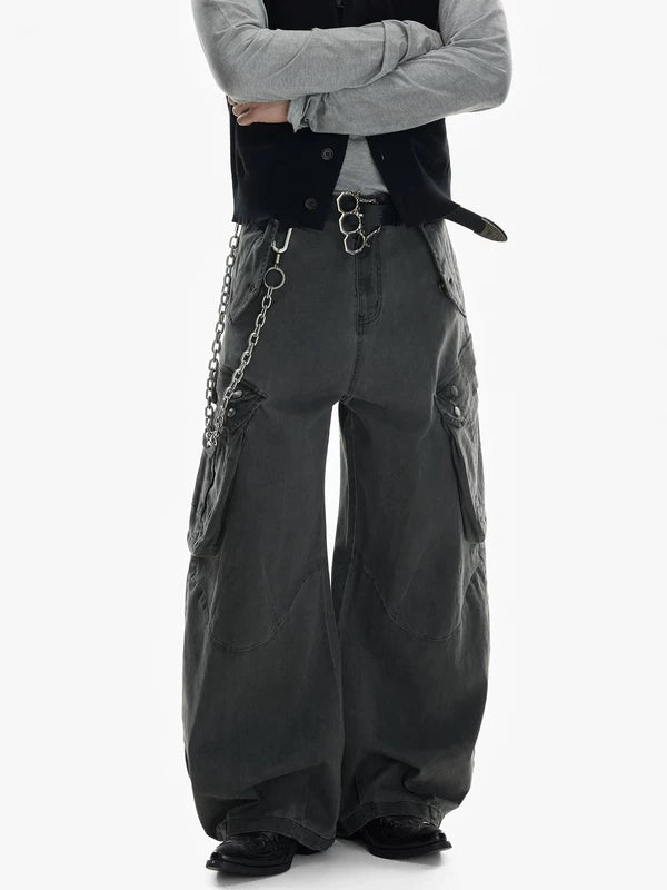 Vintage Wide Leg Cargo Pants 3