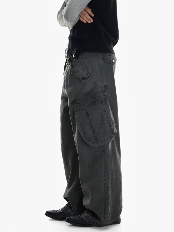Vintage Wide Leg Cargo Pants 4