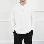 Waffle Knit Long-Sleeve Henley T-Shirt 3