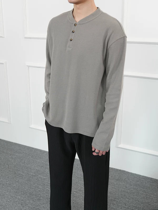 1627207:21957125,5936248936356,1627207:21957125,5936248936355,1627207:21957125,5936248936354,1627207:21957125,5936248936353,5936248936356,5936248936355,5936248936354,5936248936353, Waffle Knit Long-Sleeve Henley T-Shirt