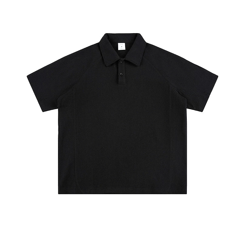 6022229045705,6022229045706,6022229045707,6022229045708,6022229045709, Waffle Knit Short-Sleeve Polo Shirt