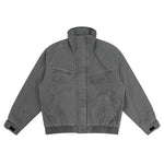 Washed Distressed Cotton Bomber Jacket 5