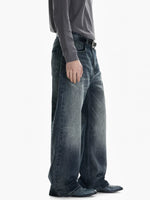 Washed Distressed Wide Leg Jeans Pants 4