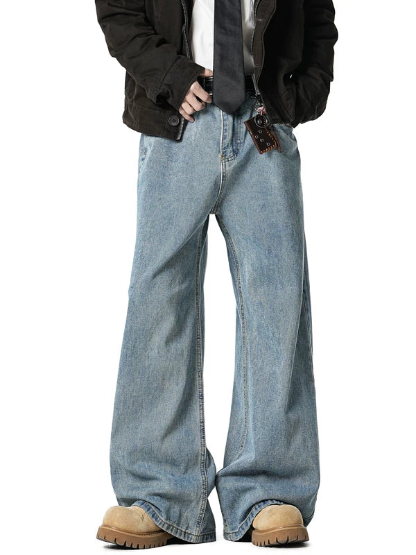 Washed Distressed Wide Leg Jeans Pants 5