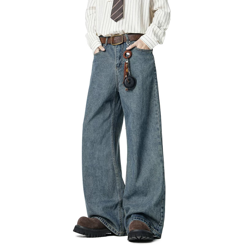 6186656742518,6186656742519,6186656742520,6186656742521,6186656742522, Washed Distressed Wide Leg Jeans Pants