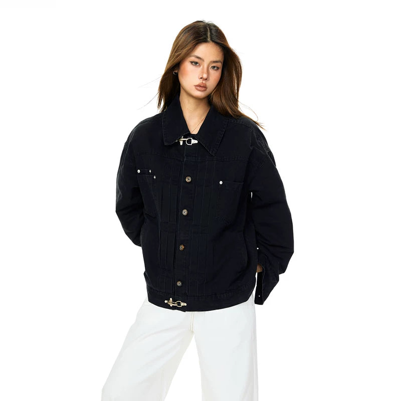 ,1627207:28341,6019055928776,1627207:28341,6019055928775,1627207:28341,6019055928774,1627207:28341,6019055928773,6019055928776,6019055928775,6019055928774,6019055928773, Washed Retro Collared Workwear Jacket