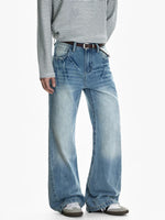Washed Wide Leg Flare Jeans Pants 2